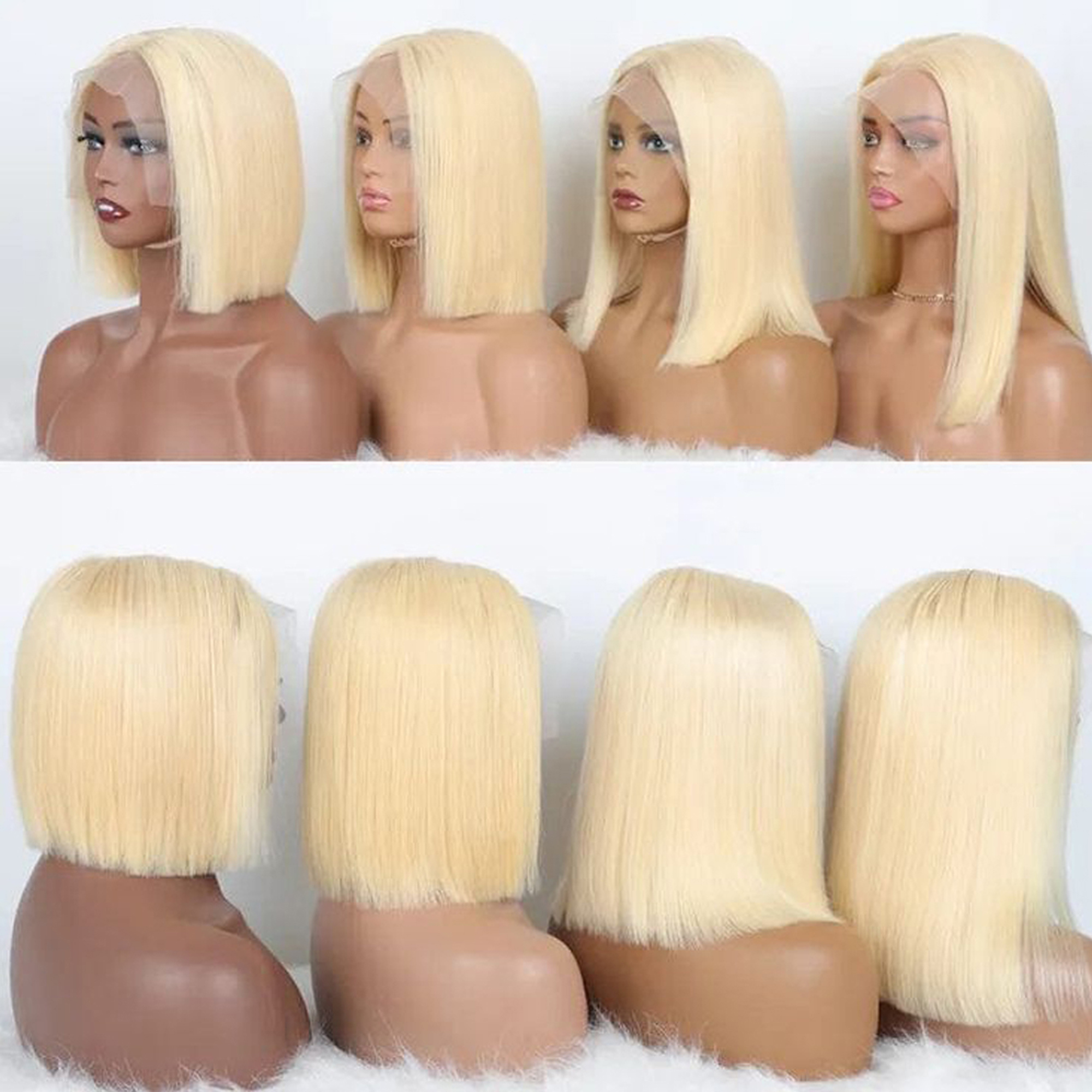 Blonde Bob Wigs for Black Women Short Human Hair Wig 13x6 613 Lace Front Wigs Human Hair Bob 180% Density Straight Blonde Lace Front Wig Pre Plucked