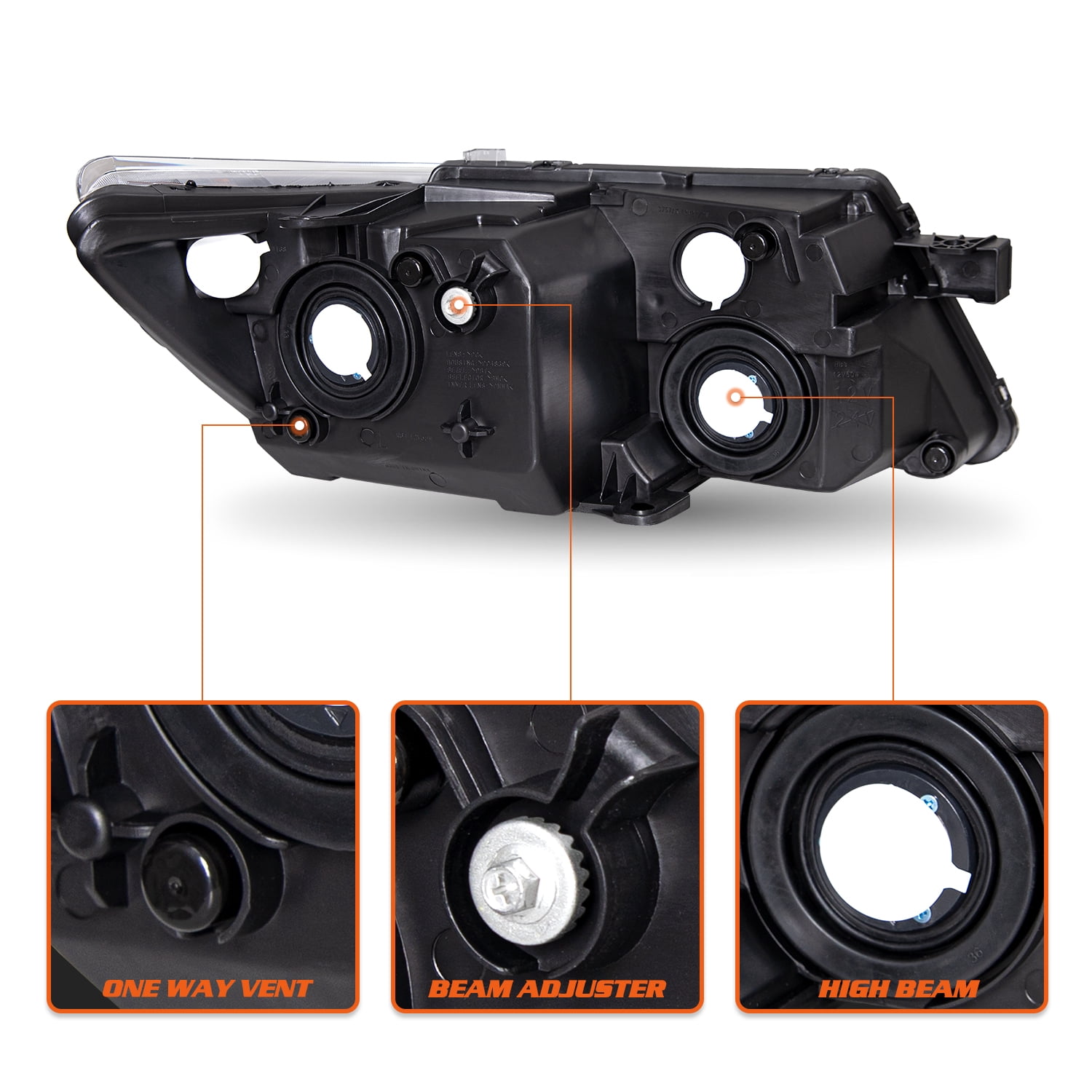 For 2009-2020 Black Housing Clear Lens Headlights Dodge Jounery  Headlamp Pair 09-20