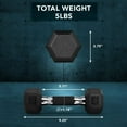 thumbnail image 6 of Dumbbell Hex - Rubber Grip - 5lbs, 6 of 8