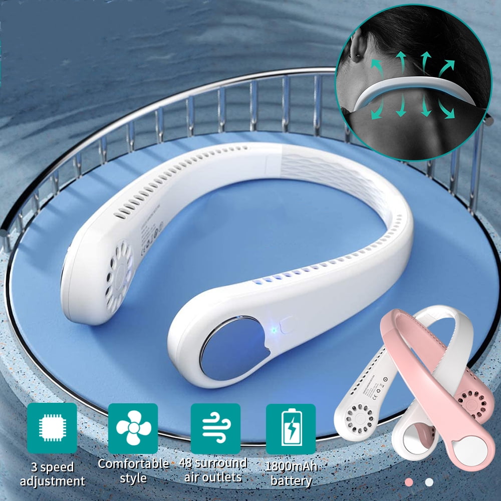 Neck Fan, Portable 360°Cooling Hanging Neck Fan USB Rechargeable