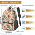 thumbnail image 3 of Pioneer Flower Floral Print Pattern 17" School Backpacks for Teens,Waterproof Oxford Fabric,S-Shape Padded Straps for School,Travel,Hiking,Camping, 3 of 5