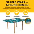 thumbnail image 4 of Christmas Santa Claus Table Cloths for 5 Foot Rectangle Tables, Cartoon Xmas Elk Snowflakes Blue Patio Waterproof Elastic Fitted Tablecloths, Washable Rectangular Table Cover for Camping, 4 of 8
