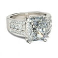 thumbnail image 2 of Oryn Jewelry 2.1 Ct Radiant Cut Moissanite Ring - 14K White Gold Plated Band - Solitaire and Accent Wedding Band for Her, 2 of 6