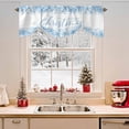 thumbnail image 2 of Merry Christmas Tie Up Valances Curtain, Blue Winter Snowflakes Retro Adjustable Rod Pocket Short Window Treatment Tie Up Curtains Valances for Kitchen Living Room Bathroom 54x18 Inches, 2 of 9