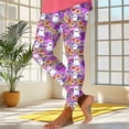thumbnail image 5 of Costeam Womens Halloween Ghost Floral Print Leggings High Stretch Workout Yoga Pants Soft Casual Full Length Trousers Elastic Waist Slim Fit Athletic Daily Wear Base Long Pants, 5 of 5
