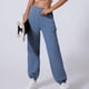 thumbnail image 4 of Pantalones cargo informales de color liso para mujer: cintura elástica, diseño con múltiples bolsillos, estilo jogger cónico para ropa de ocio y deportiva, 4 of 7