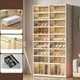 thumbnail image 7 of Folding Shoe Cabinet | 4- Rows 9 Tiers Shoe Shelf Cabinet With Doors | 36 Pairs, Freestanding Collapsibles Storage Organizer For Closet, Bedroom, Entryway, Steel Frame, 7 of 7