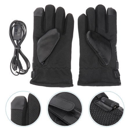 Worgeous  Heating Gloves Warm Snow for Men Motorcycle Black Work Miss