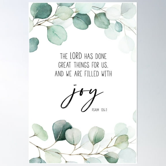 Joy Bible Verse Psalm 126:3 Poster Wall Art, Modern Wall Decor For Living Room Bedroom, 12x18 UNFRAMED
