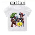thumbnail image 2 of 2 3 4 5 6 7 8 9 Camisetas de niño de Marvel Avengers con nombre personalizado, ropa de verano para cumpleaños para niños, ropa de fiesta de cumpleaños de superhéroes, camiseta para bebé, 2 of 5