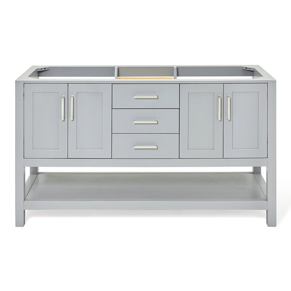 Ariel S060D-BC-GRY Magnolia 60" Double Free Standing Vanity Cabinet Only - Grey