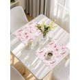 thumbnail image 5 of Pink Flower Placemats Set of 8, Watercolor Floral Botanical Line Drawing Print Placemats for Dining Table, Place Mats for Kitchen Tabletop, Waterproof Wipeable Dining Table Mats Set, 5 of 9