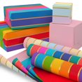 thumbnail image 3 of Hallmark All Occasion Reversible Wrapping Paper Bundle - Rainbow Stripes and Solid (3-Pack: 75 sq. ft. ttl.), 3 of 7