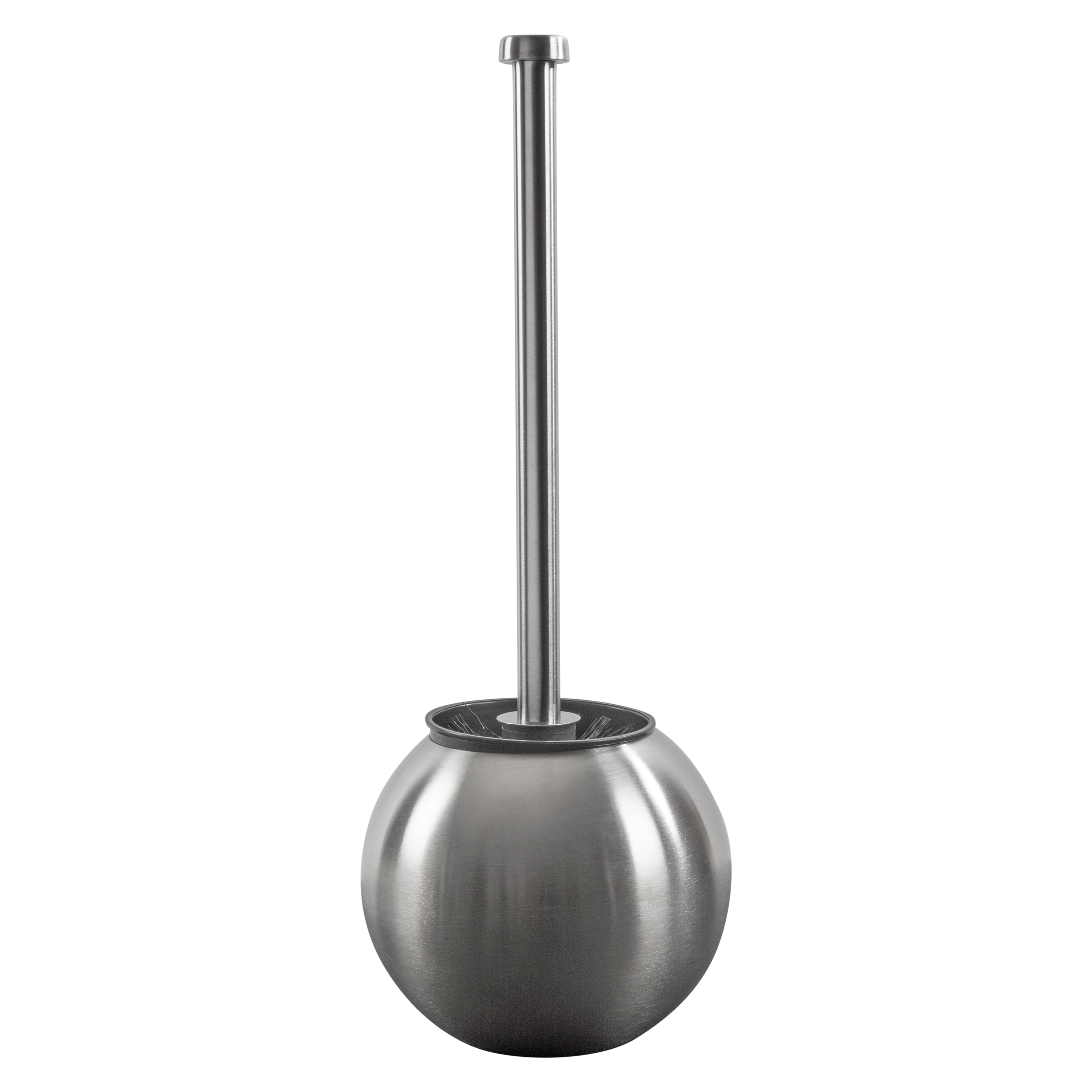 Bath Bliss 2 Pack Globe Design Toilet Brush and Holder in Stainless Steel