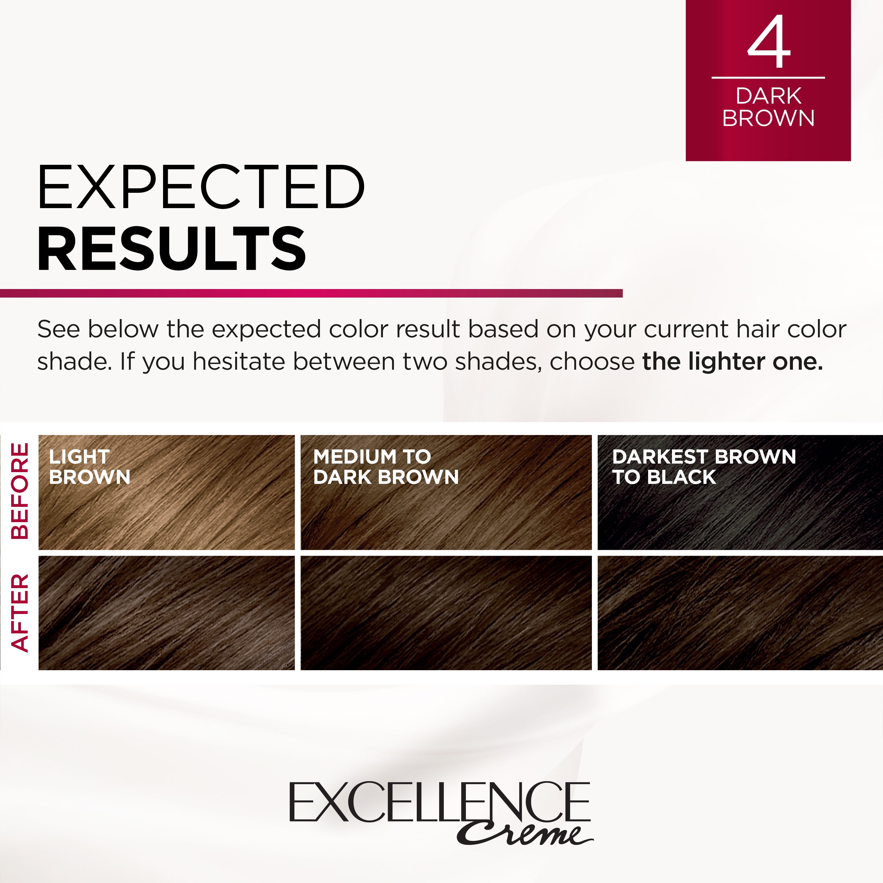 L'Oreal Paris Excellence Creme Permanent Hair Color, 4 Dark Brown -  