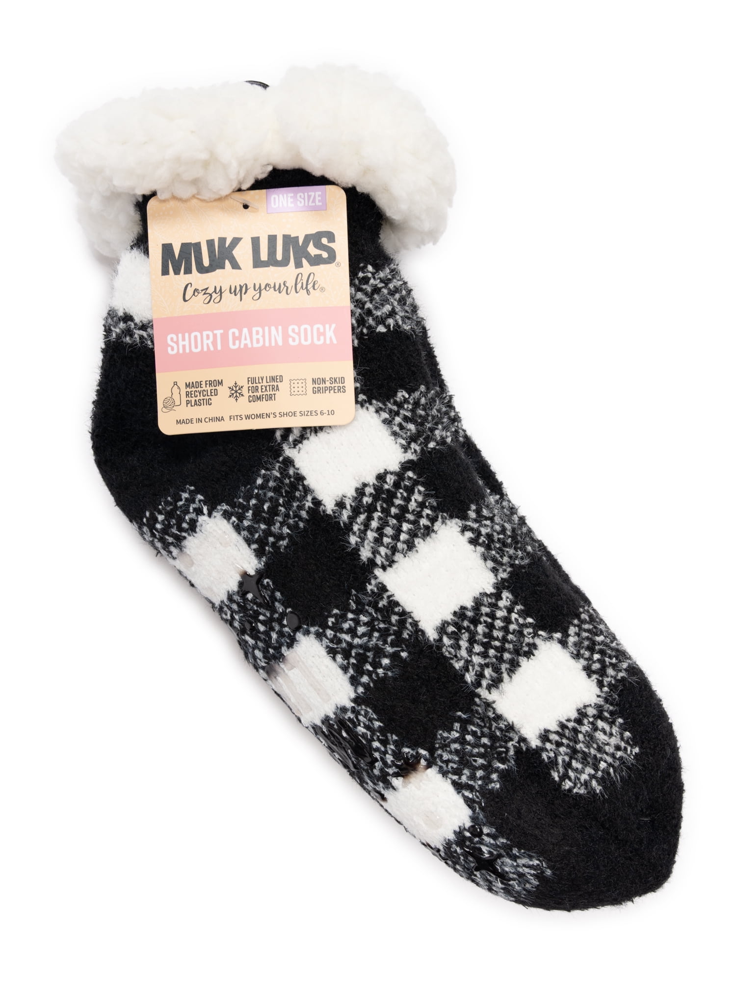 MUK LUKS Women's Short Cabin Socks, 1-Pack, OSFM