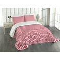 thumbnail image 3 of Ambesonne Ikat Quilted Bedspread Set 3 Pcs, Curved Lines Traditional, Queen Size, Maroon White, 3 of 5