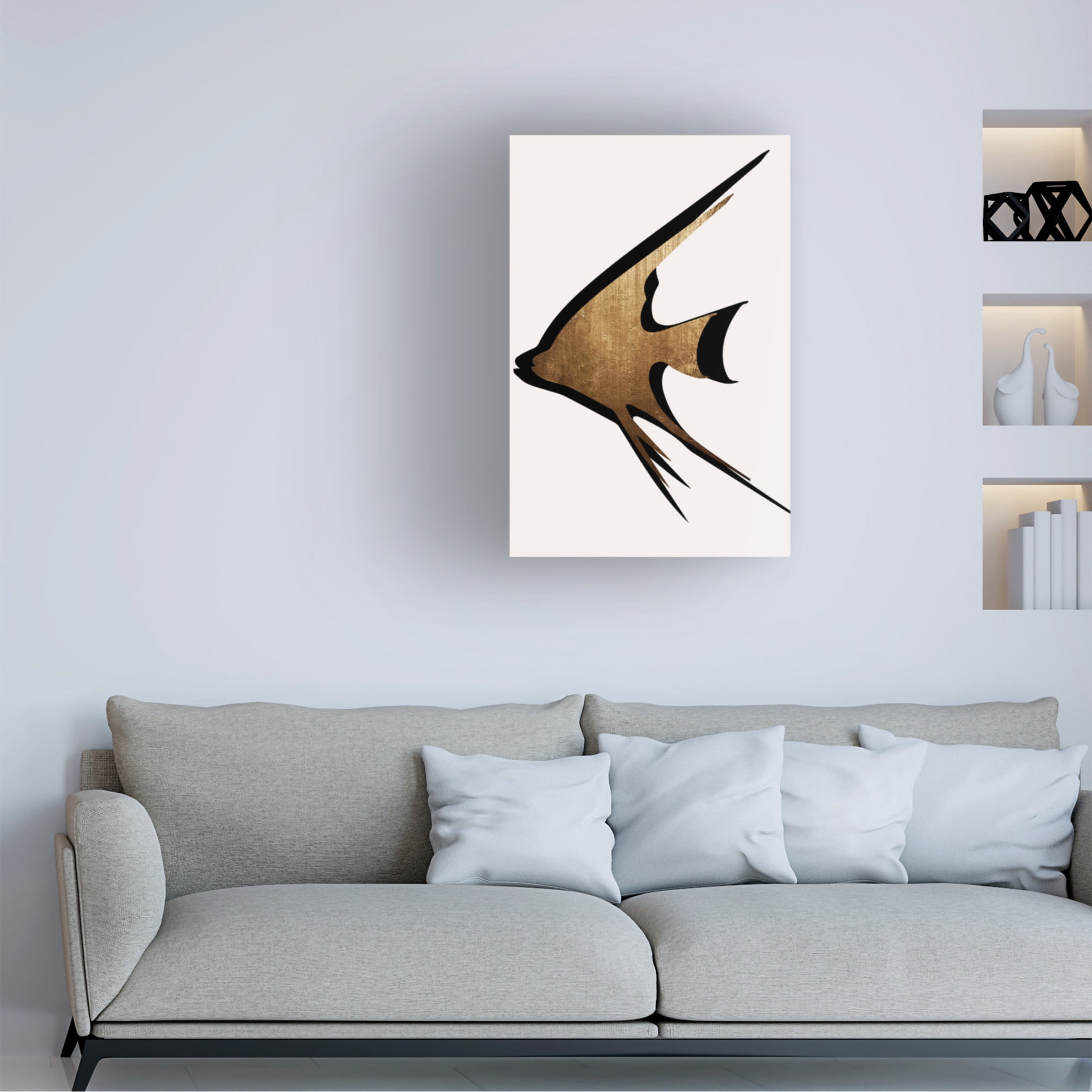 Trademark Fine Art Kubistika Gold Fish Canvas Wall Art