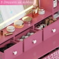 thumbnail image 4 of Ktaxon Makeup Vanity Desk with Lighted Mirror, Vanity Table with Charging Station for Bedroom, Fuchsia Pink, 4 of 7