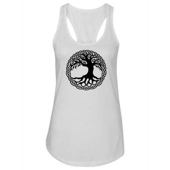 Black Celtic Tree Of Life Design Tank Women -Image by Shutterstock, Female Medium