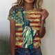thumbnail image 2 of Tops de Ajuste Suelto para las Mujeres Sudadera Casual Impresa Manga Corta Cuello Redondo Superior, Poliéster, 2 of 8