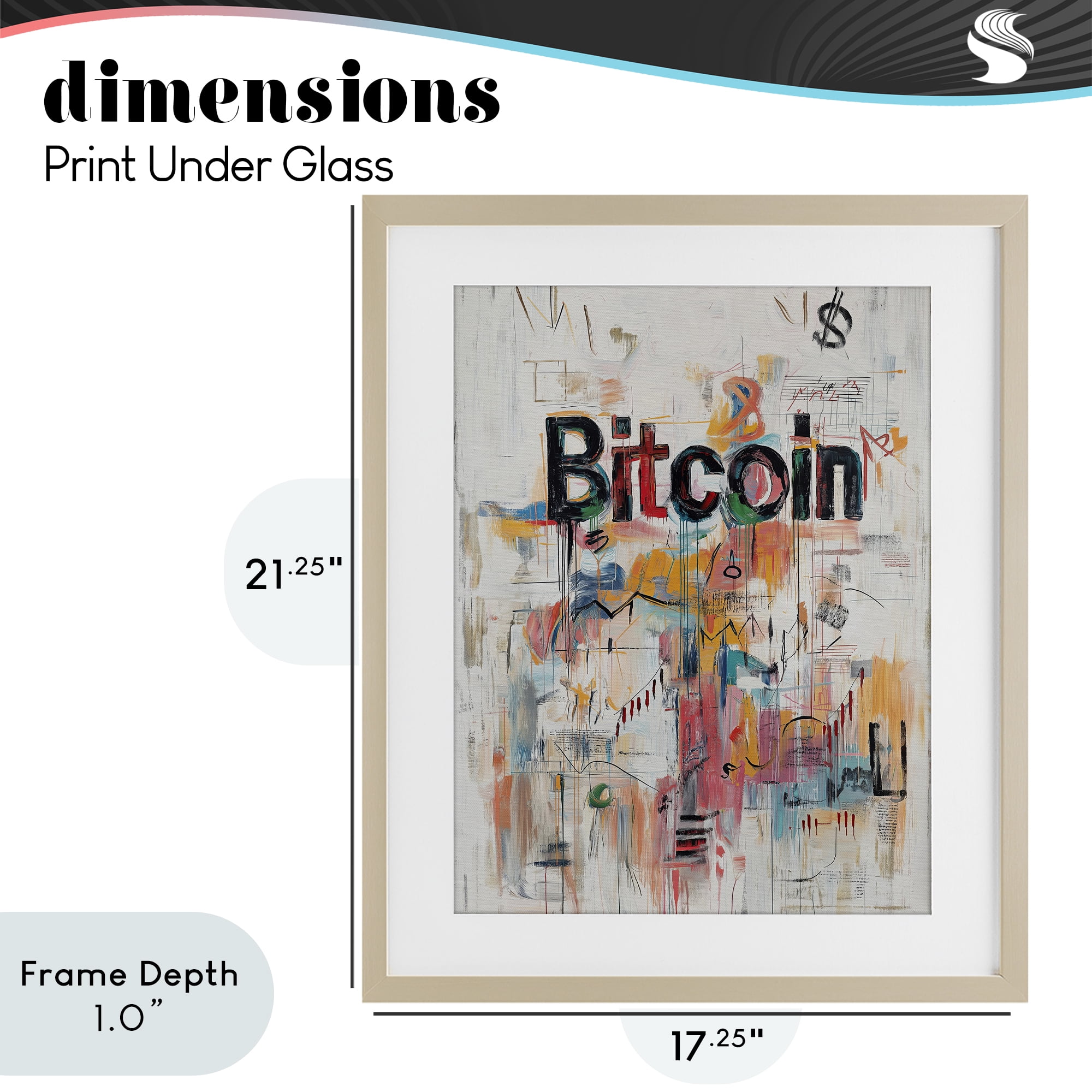 Stupell Industries Digital Currency Abstract Collage Birch Framed Print Under Glass, design by Svetlana Aleynikova