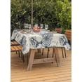 thumbnail image 3 of Outdoor Tablecloth with Umbrella Hole for Patio/Picnic/Party/Camping, Nautical Ship Waterproof Table Cloth Rectangle Table Cover Washable, Retro Coastal Ocean Lighthouse Mountain Map (60"x 84"), 3 of 8