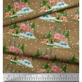 thumbnail image 3 of Soimoi Rayon Fabric House,Snowfall & Tree Nature Print Fabric by The Yard 56 Inch Wide, 3 of 3