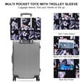 thumbnail image 4 of HAWEE Utility Zippered Tote Bag with Laptop Compartment and Luggage Sleeve for Nursing Work Travel 15 Pockets Water Repellent Commuter Bag, Hibiscus, 4 of 7