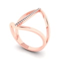 thumbnail image 2 of Statement Engagement Ring for Women - 0.09ct Simulated Blue Diamond in 14K Rose Gold Promise Ring, 2 of 6