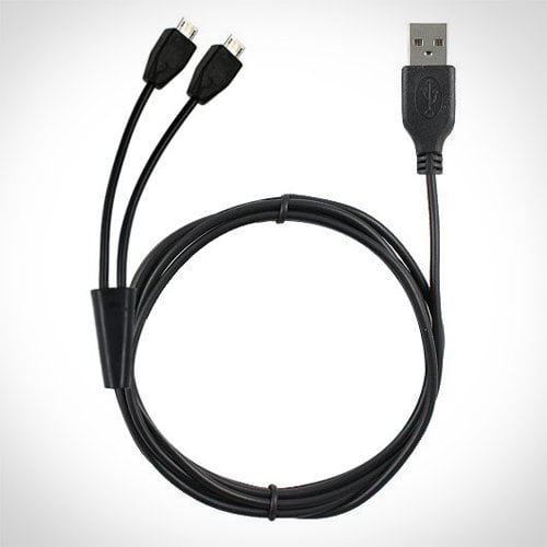 OMNIHIL 10 Foot Long Dual Micro-USB Splitter Cable - T31VP -