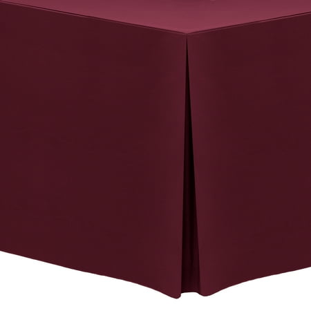 

Ultimate Textile (2 Pack) 8 ft. Fitted Polyester Tablecloth - for 18 x 96-Inch Banquet and Folding Rectangular Tables - 42 H Ruby Red