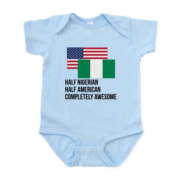 CafePress - Half Nigerian Completely Awesome Body Suit - Baby Light Bodysuit, Size Newborn - 24 Months