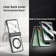 thumbnail image 4 of Dteck for Samsung Galaxy Z Flip 7 Clear Case with Hinges Protection & 360° Magnetic Ring Stand & Built-in Screen Protector Electroplated Frame Cover for Galaxy Z Flip 7,Red, 4 of 6