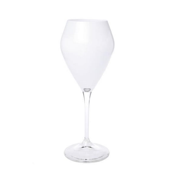 Classic Touch CWN817W 39 in. V-Shaped White Wine Glasses with Clear Stem, Set of 6