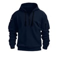 thumbnail image 4 of Chiccall Mens Hoodie Drawstring Half Zip Long Sleeve Hooded Sweatshirts Casual Athletic Workout Sweatshirts with Zipper Pockets, 4 of 5