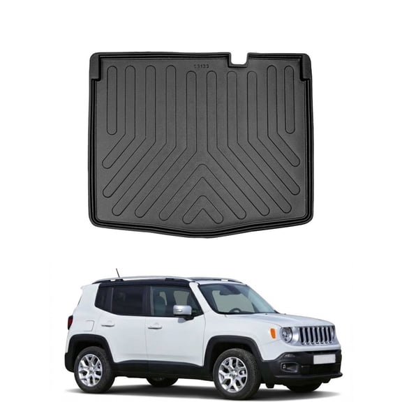 Cargo Liner Fits Jeep Renegade 2015-2025 Lower Trunk | Waterproof Odorless Heavy Duty Black Custom Fit Trunk Mat