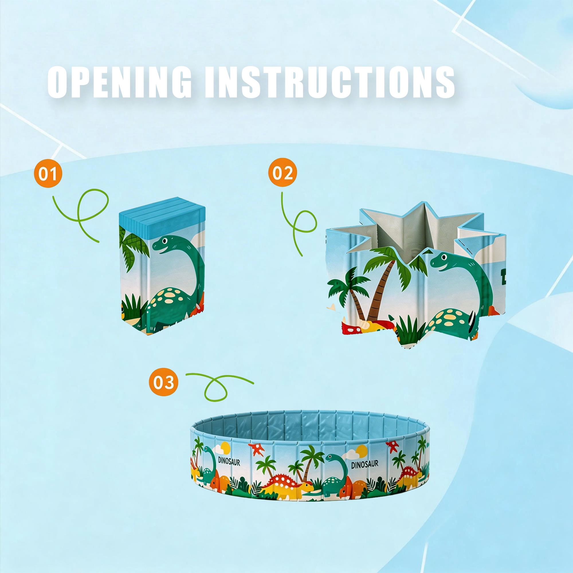 Everkeen 63" Large Foldable Swimming Pool for Kids, Hard Plastic Anti-Slip Dog Pool Indoor Outdoor Kiddie Family Pool