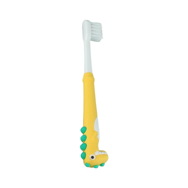Cepillo de dientes infantil de pelo suave y cabezal pequeño, en envase individual, con diseño de dinosaurio, para niños de 3 a 12 años
