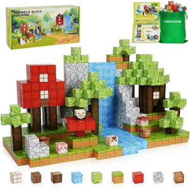 100PCS Magnetic Blocks-Build Magnet World Set for Boys & Girls Age 3-5 6-8, Sensory Toys for Toddlers Birthday Gifts for 3  Years Old Girls Boys