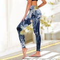 thumbnail image 2 of Bibifish Womens Yoga Pants Navy Watercolor Print Yoga Pants High Waist Stretchy Fabric Art Class & Casual Walk Artistic Leggings, 2 of 4