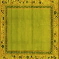 thumbnail image 1 of Ahgly Company Machine Washable Indoor Square Oriental Yellow Asian Inspired Area Rugs, 4' Square, 1 of 4