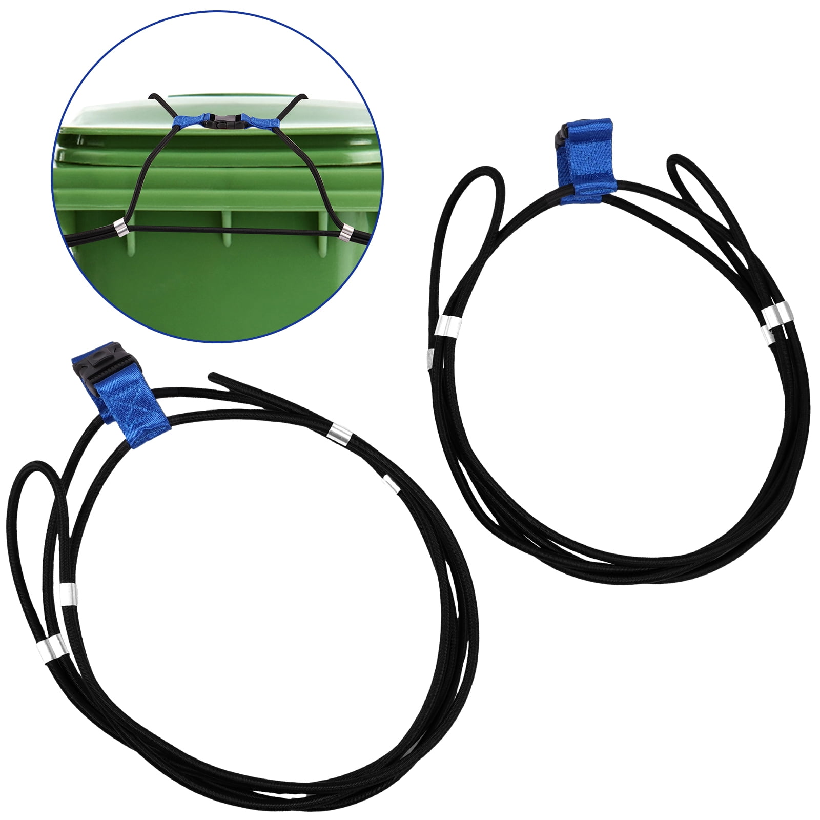 Tzgsonp 2Pcs Adjustable Trash Can Lid Lock, Sturdy Nylon Strap Garbage
