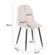 thumbnail image 5 of Juego de 4 Sillas de Comedor Beige HOMEMAKE FURNITURE Asiento de Felpa Tubo de Metal Escandinavo Minimalista, 5 of 7