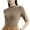 Khaki, variant on Women's Turtle Neck Slim Fit Half Elbow Short 3/4 Sleeve T Shirts Tight Tops Tee