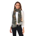 thumbnail image 2 of FORMRS Womens Scarf Winter Soft Long Big Warm Shawls Wrap Tassel Scarves, Green Forest Fox Pattern, 2 of 9