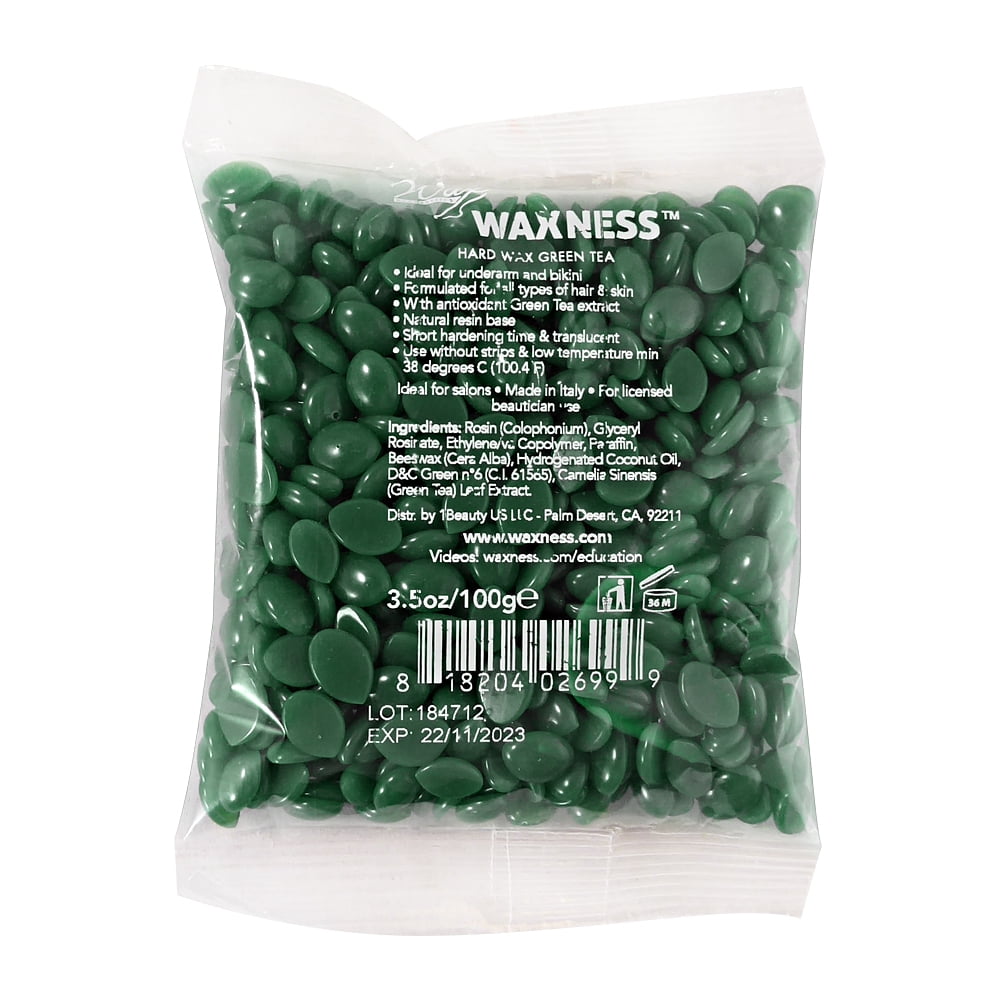 Waxness Wax Necessities Green Tea Film Hard Wax Small Bag 100 g, 3.5 oz