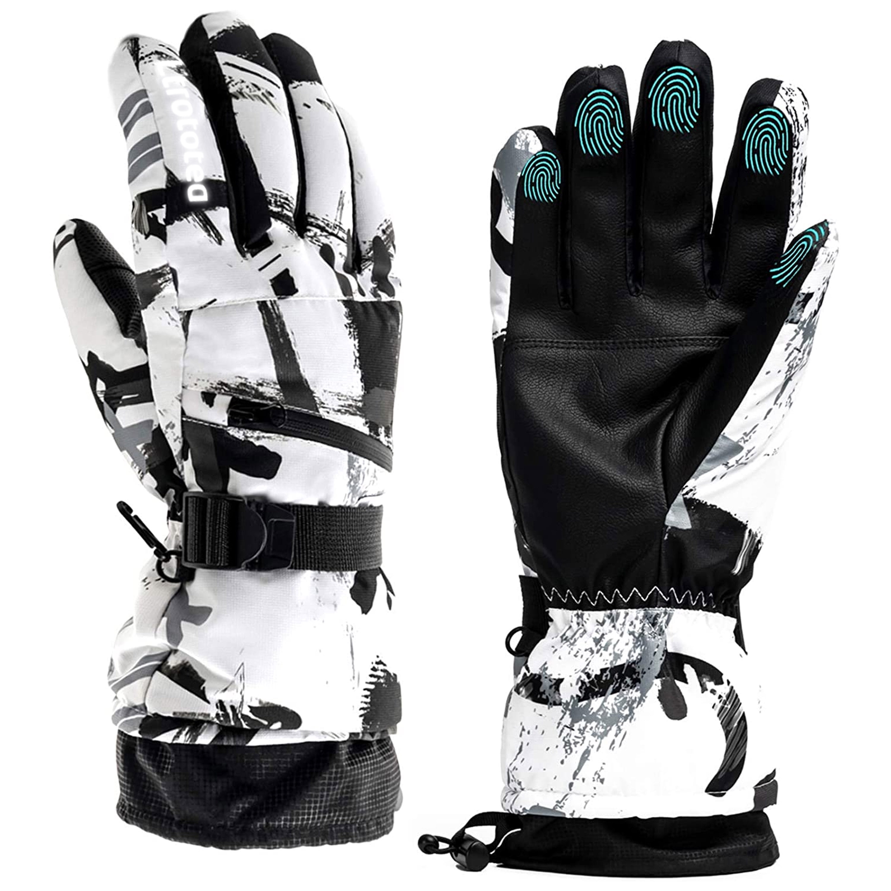 30 degree Winter Warm Snowboard Ski Gloves Waterproof Riding 3 Finger Ski Glove 