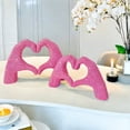 thumbnail image 4 of ERTZAE Heart Hand Sculpture,Pink 5X3In,Compact Love Sign Sculpture For Desk & Shelf,White Heart Hand Sculpture,Aesthetic Statue,Apartment Shelf Knick Knack,Room Decor For Women,Decoration For Shelves, 4 of 5