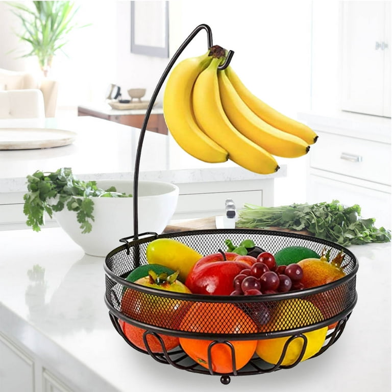 1 Tier Fruit Basket – Fruit Bowl or Produce Holder | Two Tier Fruit Basket  Stand for Storing & Organizing Vegetables, Eggs, etc | Fruit Basket for